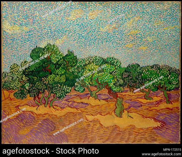 Olive Trees. Artist: Vincent van Gogh (Dutch, Zundert 1853-1890 Auvers-sur-Oise); Date: 1889; Medium: Oil on canvas; Dimensions: 28 5/8 x 36 1/4 in