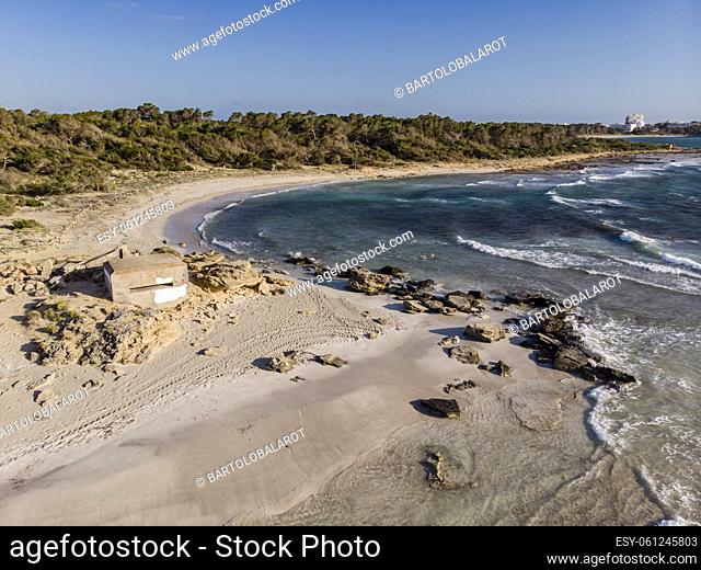 Es Peregons Petits beach, Punta de Sa Llova, Es Trenc-Salobrar de Campos Marine Natural Park, Colonia de Sant Jordi, Ses Salines, Mallorca, Balearic Islands
