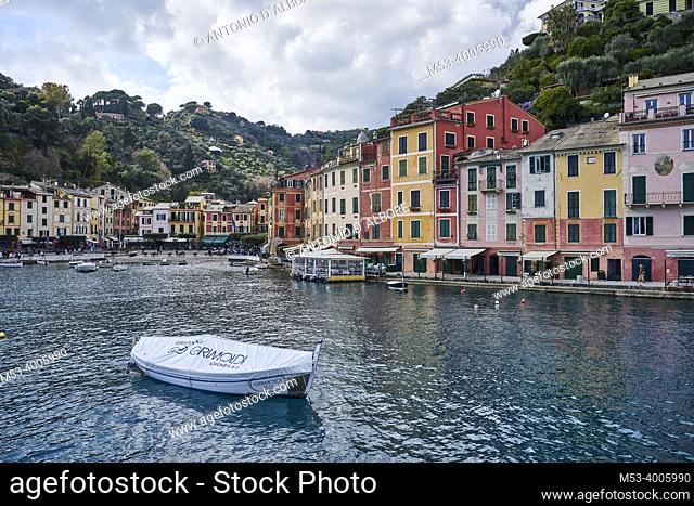 The waterfront and touristic dock of Portofino. Genova. Italy