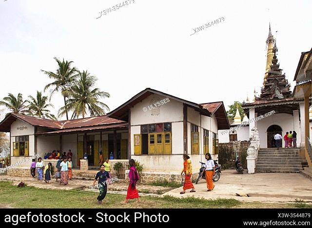 Mya Thein Tan monastery, Nyaungshwe village area, Inle lake, state of Shan, Myanmar, Asia
