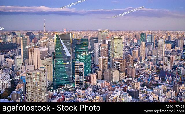 Japan , Tokyo City, Minato Ku skyline