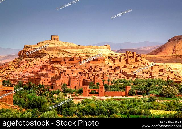 Ait Benhaddou, an ancient fortress city in Morocco near Ouarzazate on the edge of the sahara desert. Used in fils such as Gladiator, Kundun, Lawrence of Arabia