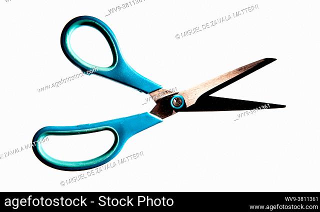 Blue household scissors