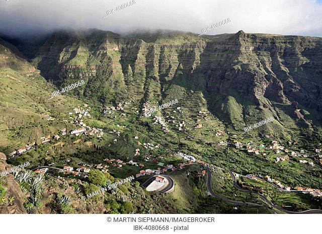 View from Mirador Cesar Manrique, upper Valle Gran Rey, La Gomera, Canary Islands, Spain