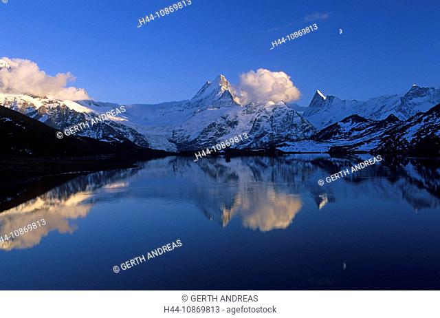 Europe, Switzerland, canton Bern, Bernese Oberland, brook nightmare lake, brook nightmare, Schreckhorn, reflection, mountain reflection, reflection, mountain
