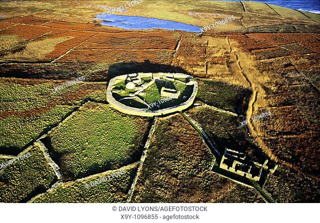 Inishmurray island, County Sligo, Ireland  Early Celtic Christian ring fort cashel monastic settlement and fisherman's cottage