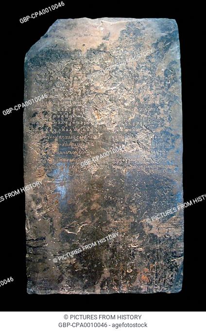 Vietnam: Stele found at Tháp M??i in Dong Thap Province. The text is in Sanskrit, has been dated to the mid-5th century A.D