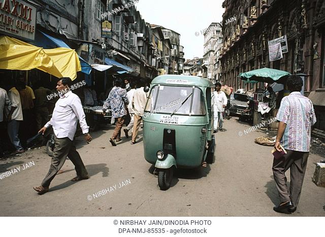view of a street , vithalwadi , bombay mumbai , maharashtra , india