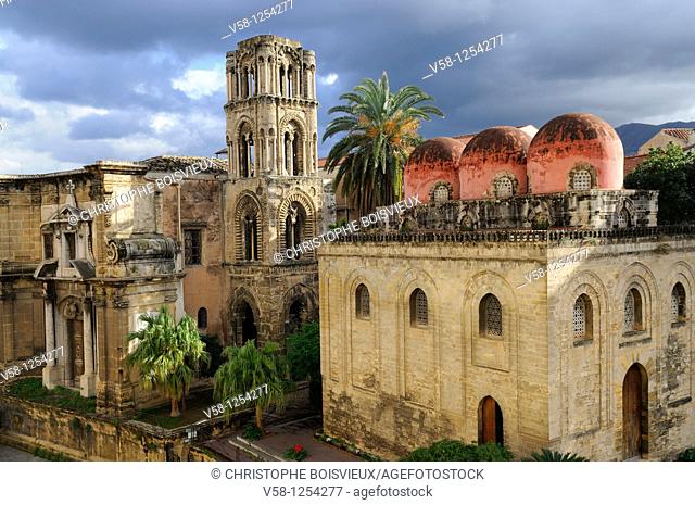 Italy, Sicily, Palermo, Churches of La Martorana and San Cataldo
