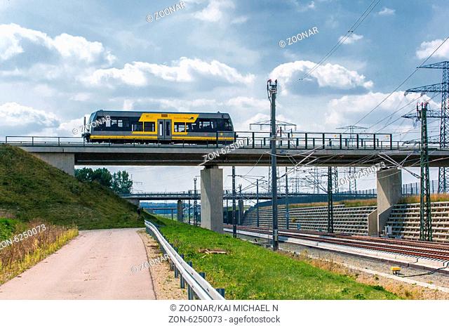 Train of Burgenlandbahn crossing HighSpeedLine