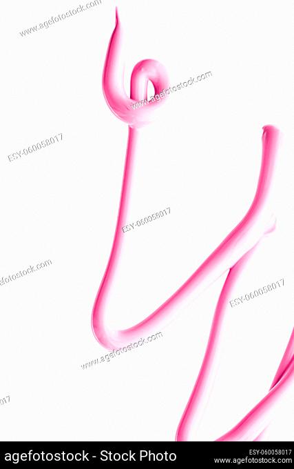 Blush pink beauty cosmetic texture isolated on white background, smudged makeup emulsion cream smear or foundation smudge, cosmetics product and paint strokes