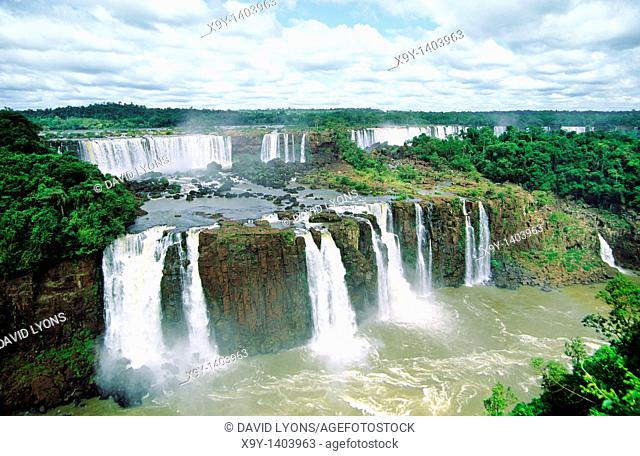Iguazu Falls on the Brazil Argentina Paraguay border South America