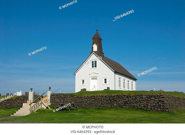Europa, Island, Iceland, Reykjanes Halbinsel, Kirche, Strandarkirkja, Kirche der Seeleute, Strandkirche - Reykjanes, , Island, 27/06/2009