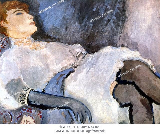 Woman in black stockings and Gloves', 1908 by Kees van Dongen (1877 - 1968); Dutch-French painter, who was one of the leading Fauves