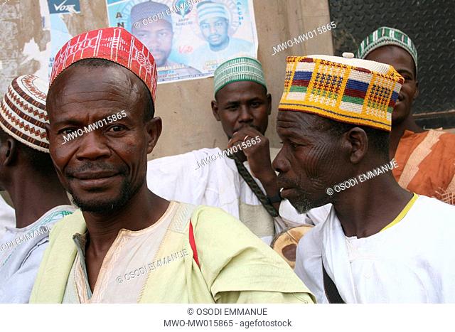 Men living in Shinkafi, a town in Zamfara state in northern Nigeria Most of the people who live her are poor, living below US$1 a day Hausa is spoken as the...