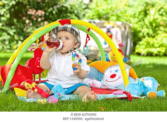Baby boy at picnic