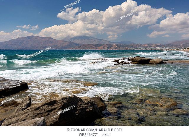 Strand bei Kalamaki auf Kreta, Griechenland
