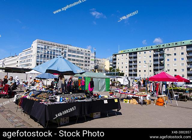 Flea market stalls, Kauppatori, Pori, Finland