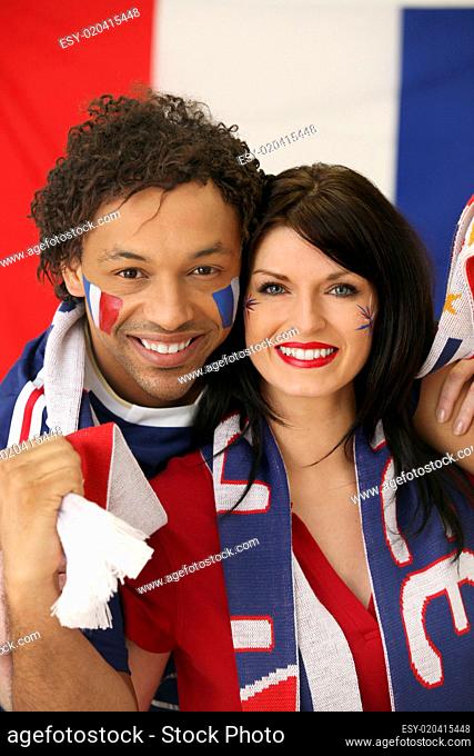 Couple of French soccer fans