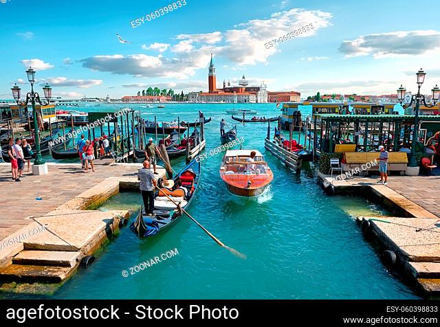 Vacation in romantic Venice at sunny summer day, Italy
