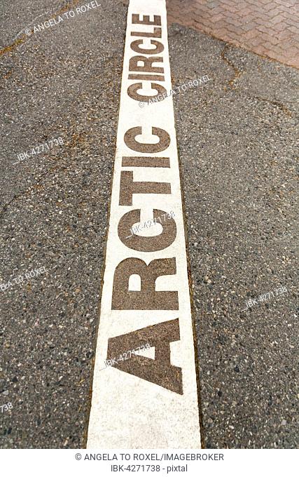 Arctic Circle marking, Santa Claus Village, Rovaniemi, Lapland, Finland