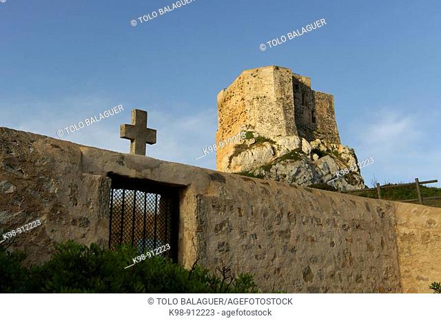 Castle and cemetery (14th-15th century), Cabrera National Park, Balearic Islands, Spain