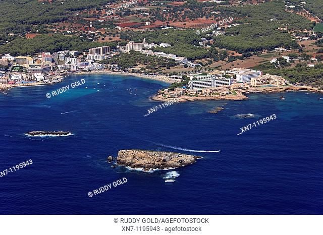 Es Canyar Es Cana, Des Cana island in front, Ibiza, Balearic Islands, Spain