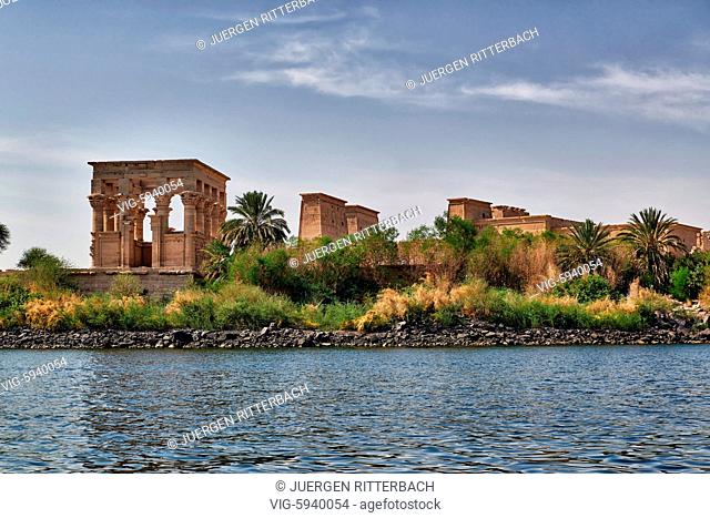 EGYPT, ASWAN, 10.11.2016, ptolemaic temple of Philae, Aswan, Egypt, Africa - Aswan, Egypt, 10/11/2016