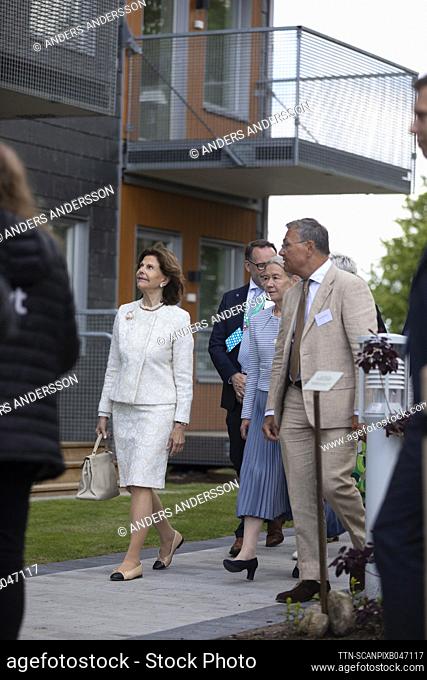 Queen Silvia visits SilviaBo social housing program for senior's and those with dementia in Mariastaden, Helsingborg, Sweden, May 31, 2022