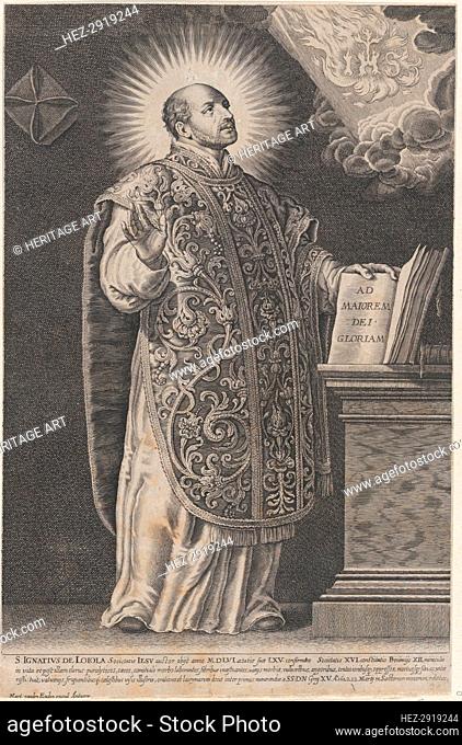 Saint Ignatius Loyola, standing and holding an open book, ca. 1630-54. Creator: Anon