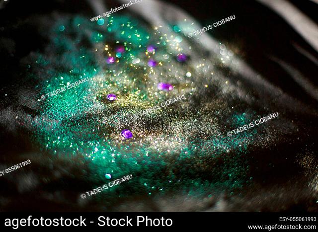 Abstract compositione in bokeh on black background