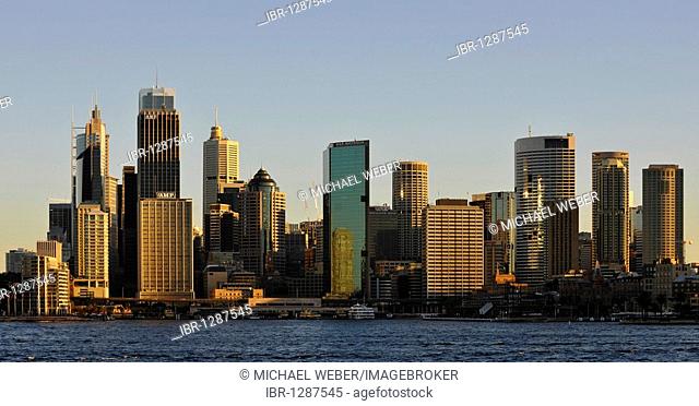 View of Sydney Cove, Circular Quay, port, skyline of Sydney, Central Business District, Sydney, New South Wales, Australia