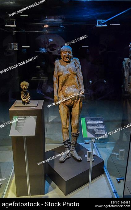 GUANAJUATO, MEXICO - May 06, 2013: El Museo De Las Momias, mummies of Guanajuato, buried in 1833 due to a cholera epidemic, a natural mummification