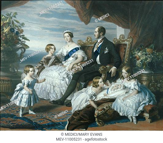 Queen Victoria and Prince Albert with the Prince of Wales, Prince Alfred, the Princess Royal, Princess Alice and Princess Helena