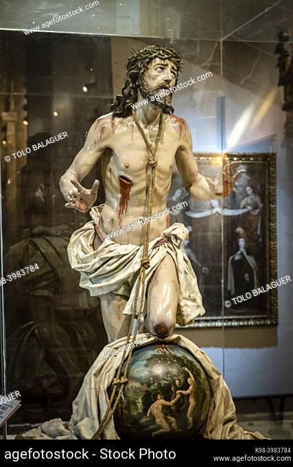 Cristo del perdon, polychrome wood carving, Luis Salvador Carmona, 18th century , Museo de la Caballada, Church of the Holy Trinity, Atienza, Guadalajara, Spain