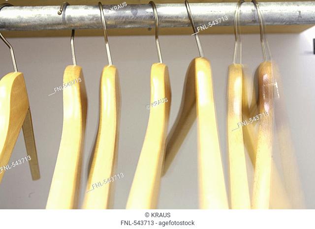 Close-up of hangers