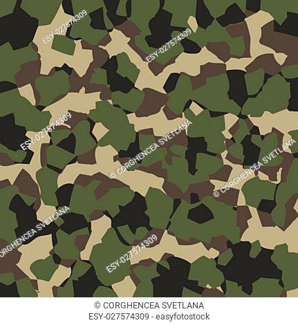 Camouflage pattern background seamless clothing print, repeatable camo glamour vector. Olive, brown, grey
