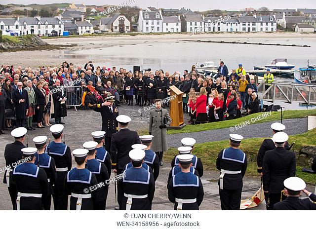Royal family, politicians and decendants attend a service to recognise the 100-year commemoration of WW1 US ships sinking at Islay, at the Port Ellen Memorial