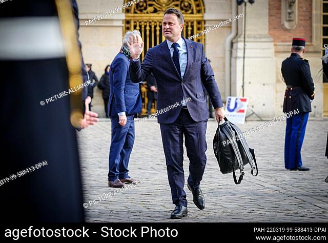 11 March 2022, France, Versailles: Xavier Bettel, Prime Minister of Luxembourg, arrives at the Palace of Versailles for the meeting of European Union leaders