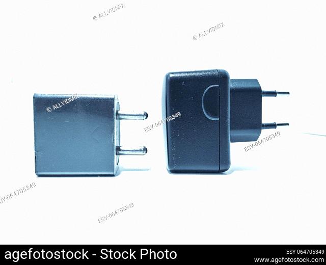 A picture of charger adapter with selective focus