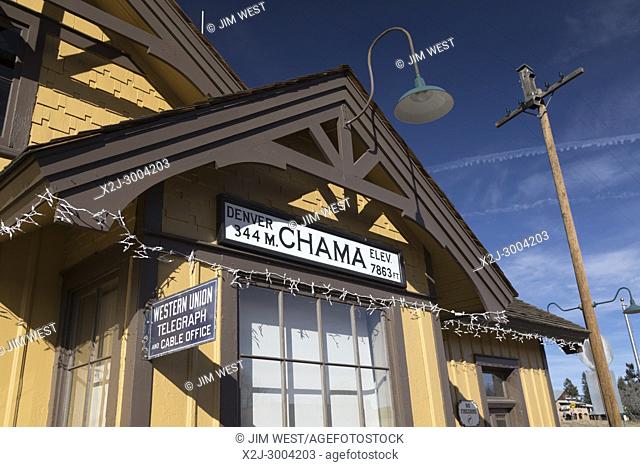 Chama, New Mexico - The railroad station for the Cumbres & Toltec Scenic Railroad. The narrow-gauge railroad runs coal-burning steam engines between Chama and...