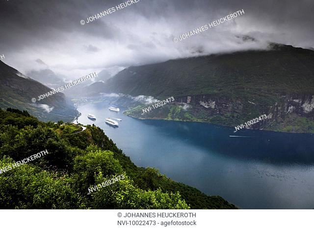 View from the Eagle Road to Geirangerjord, Norway
