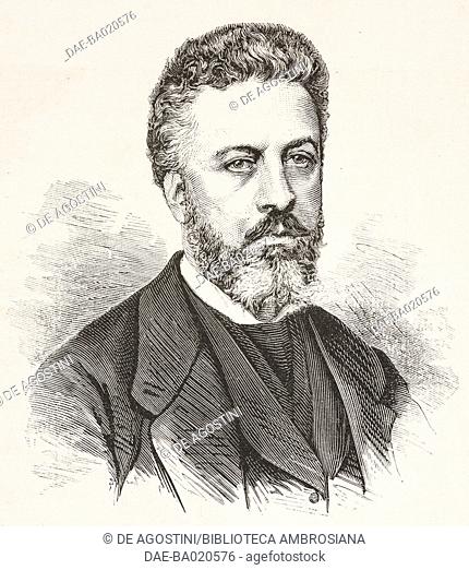 Portrait of Eugenio Corbetta (1835-1881), Italian politician, engraving from L'Illustrazione Italiana, No 6, February 6, 1881