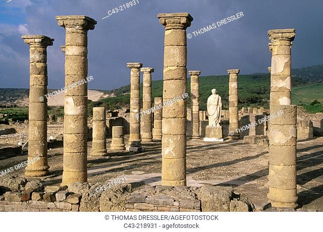 Roman ruins at the archeological excavation site of Baelo Claudia (II BC). Tarifa. Cadiz province. Spain