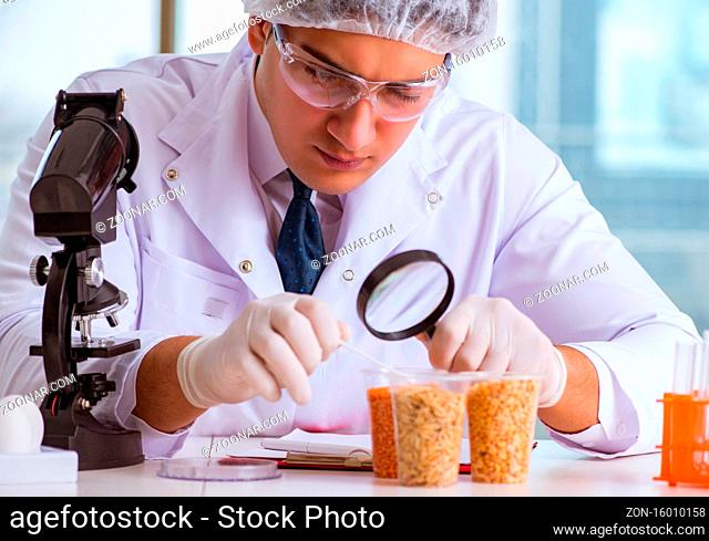 The nutrition expert testing food products in lab