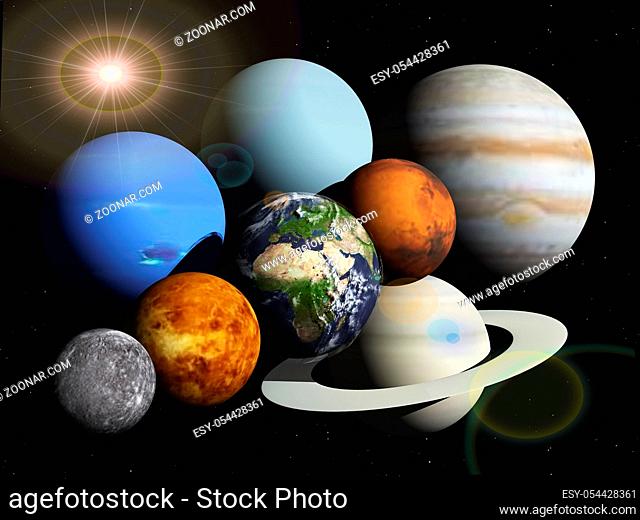 the planets of the solar system