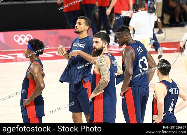 Team FRA, disappointed, disappointed, disappointment, disappointment, left to right NTILIKINA Frank, (not identified), POIRIER Vincent, FALL Moustapha