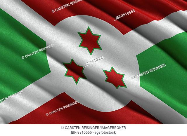 Flag of Burundi waving in the wind