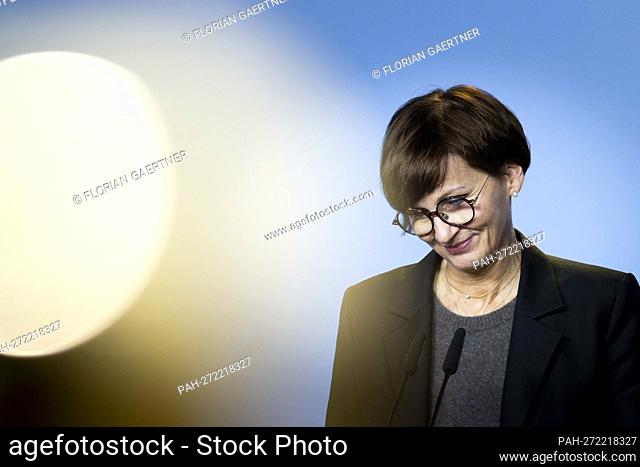 Bettina Stark-Watzinger (FDP), Federal Minister of Education and Research, pictured during a press conference on the Medical Informatics Initiative (MII) at the...