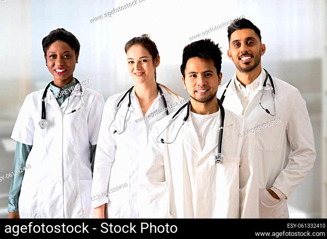 Diverse African Group Of Medical Doctors In Hospital